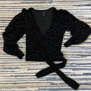 Windsor Velvet Long Sleeve Wrap Top